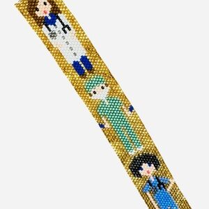 Hand crafted beaded bracelet physician doctor theme magnetic clasp, gift doctor